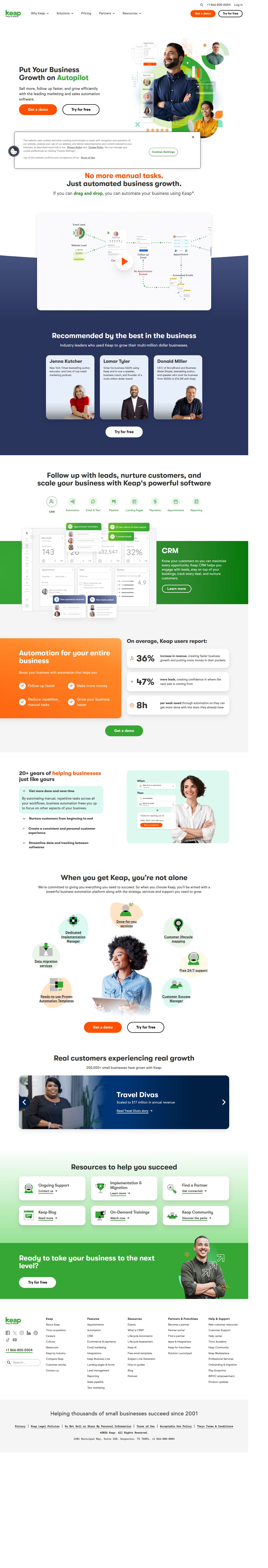 Small Business CRM & Automation's site as it was sampled