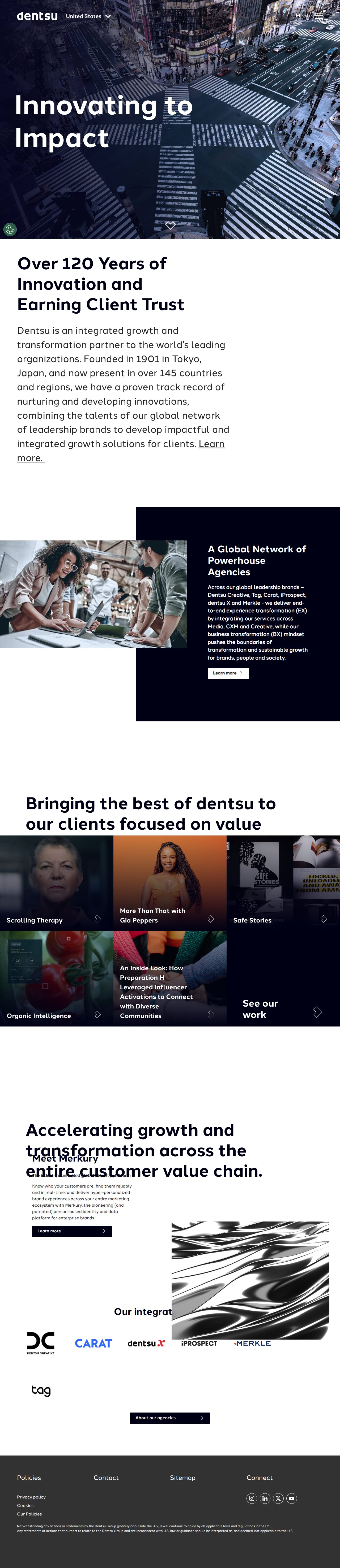 dentsu's site as it was sampled
