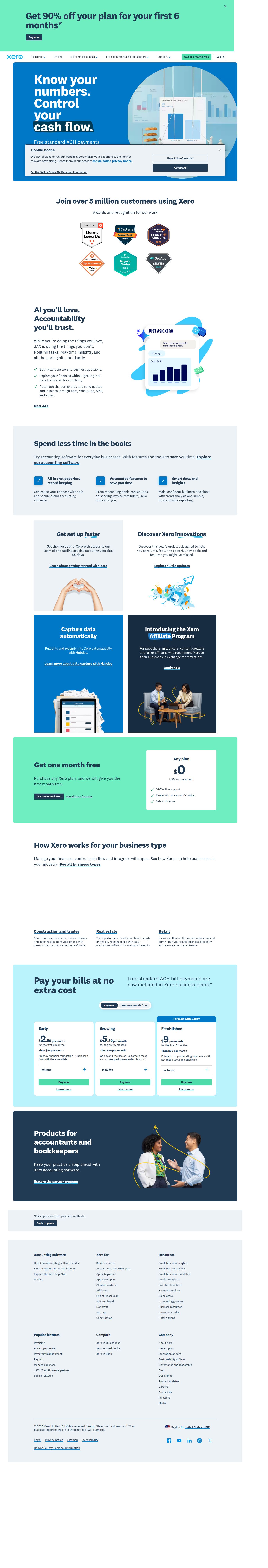 Xero's site as it was sampled