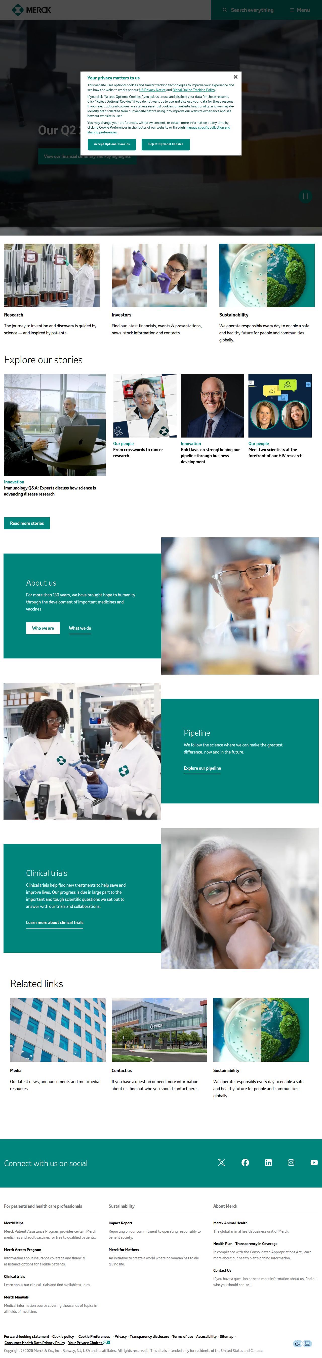 Merck.com's site as it was sampled