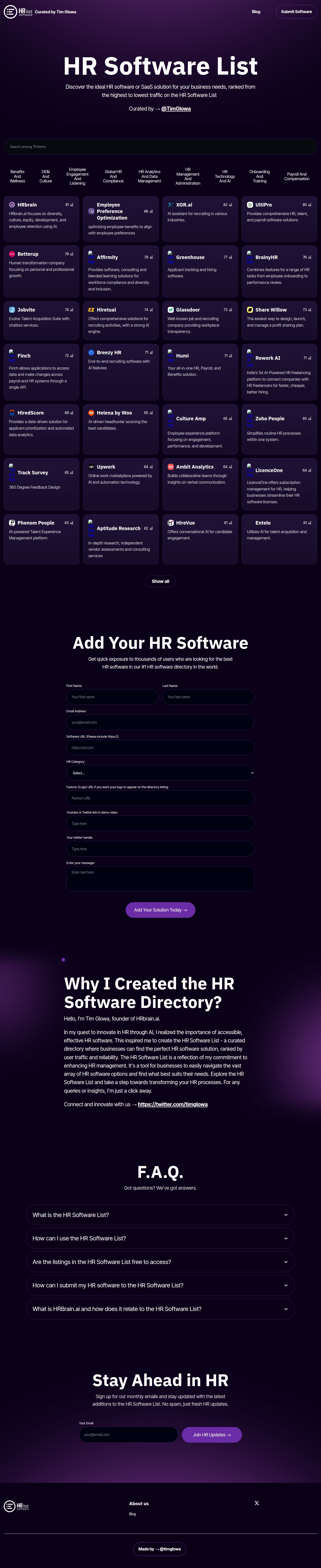 HR Software List's site as it was sampled