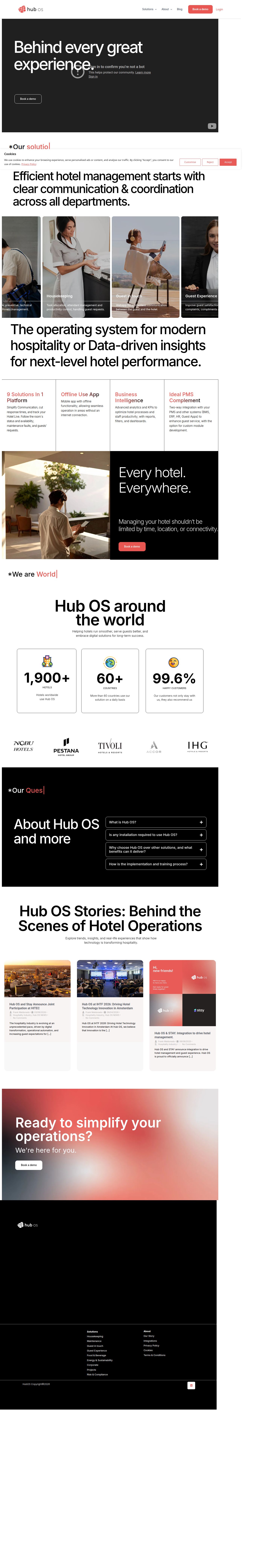 Hub OS's site as it was sampled