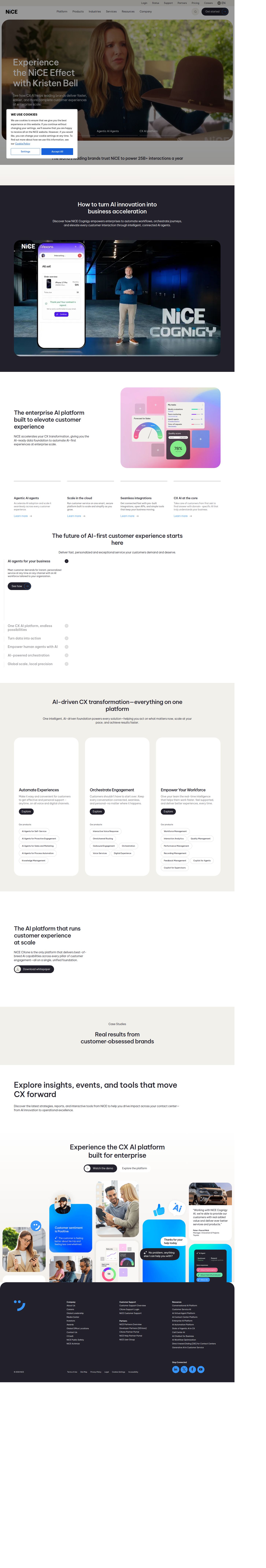 NiCE: Customer Experience (CX) AI Platform for Transformation at Scale's site as it was sampled