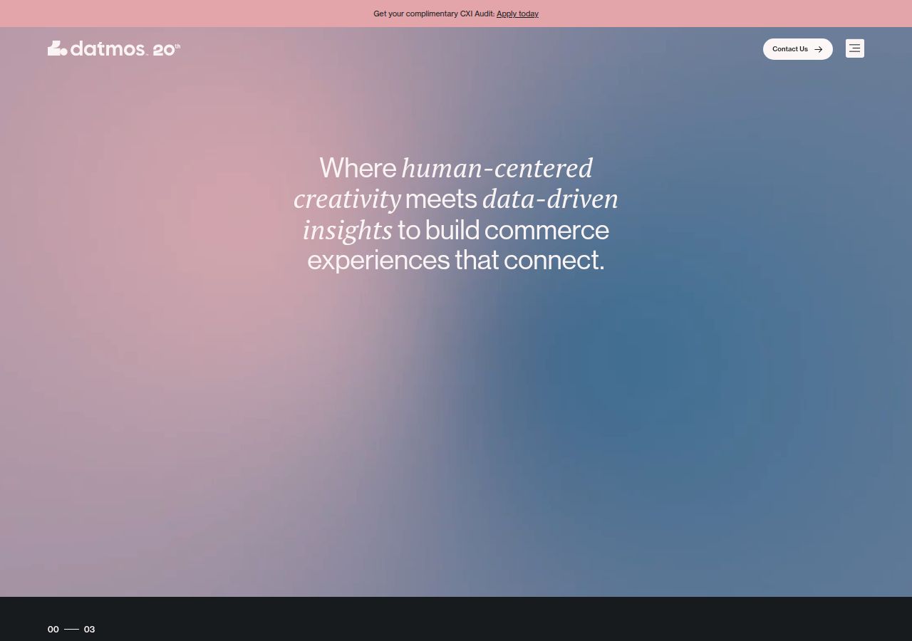 eCommerce agency's site as it was sampled