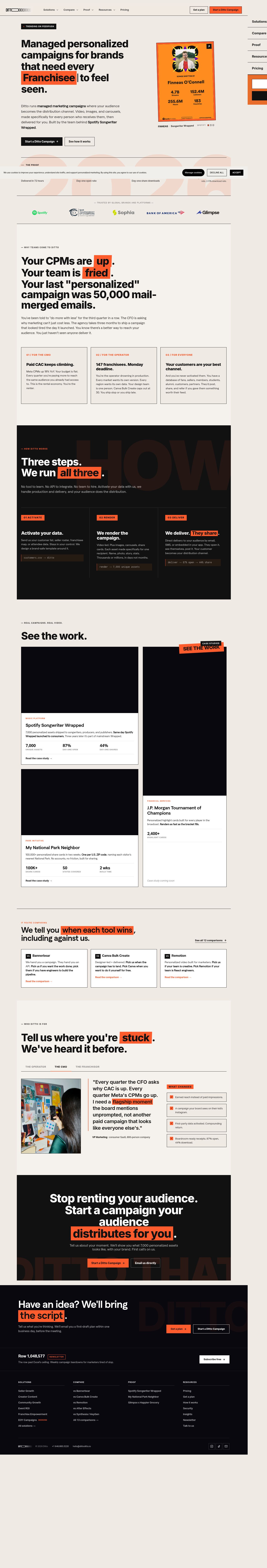 Ditto's site as it was sampled