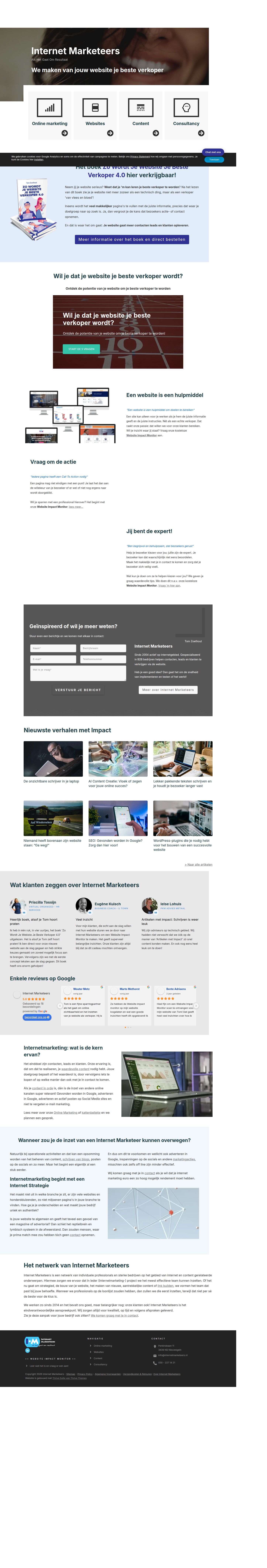 Internet Marketeers's site as it was sampled