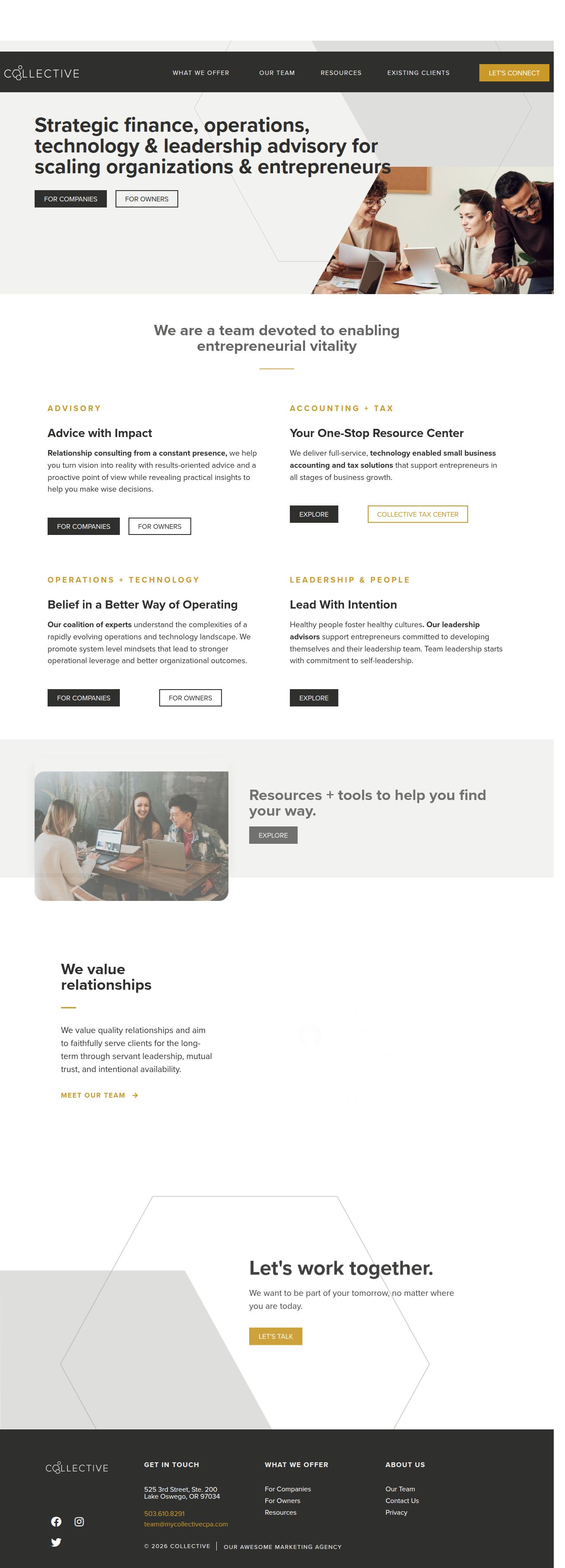 Collective CPAs + Advisors's site as it was sampled