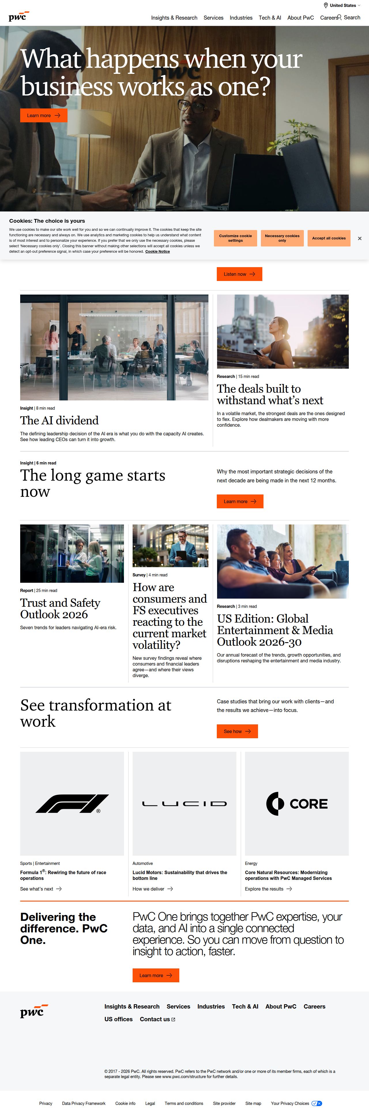PwC's site as it was sampled