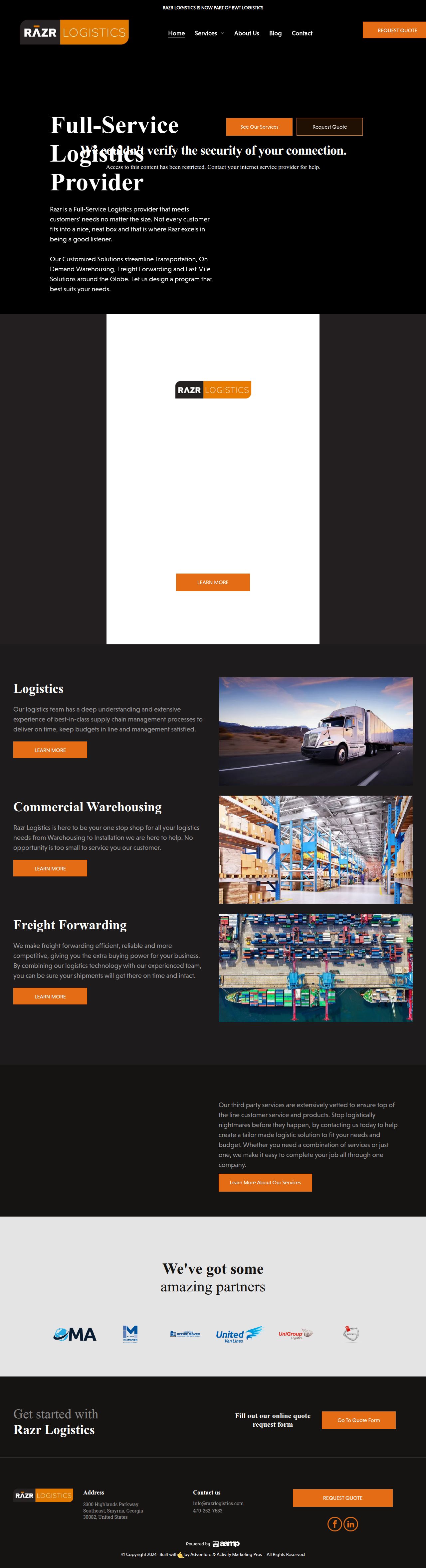 Razr Logistics's site as it was sampled