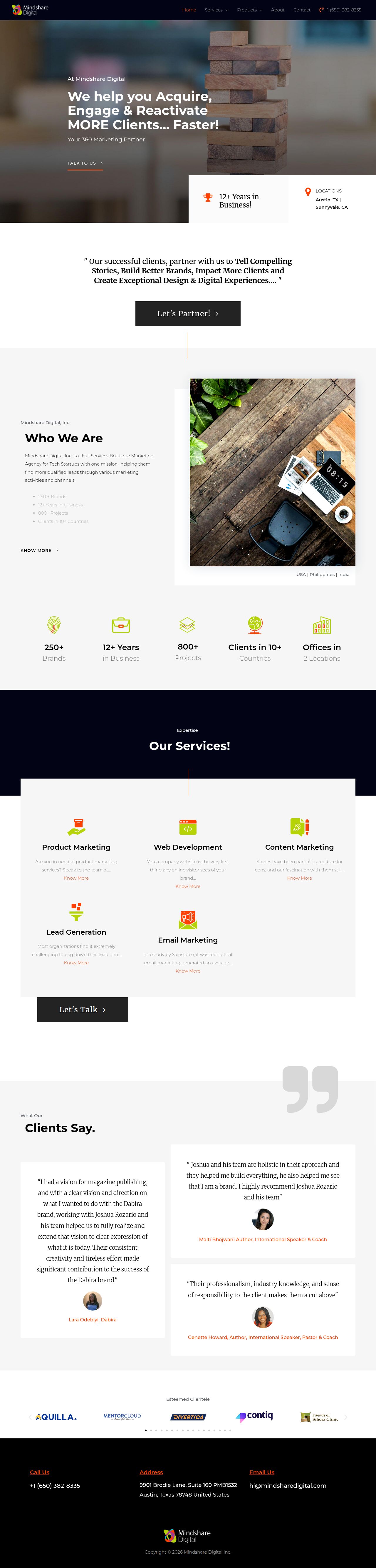 Mindshare Digital's site as it was sampled