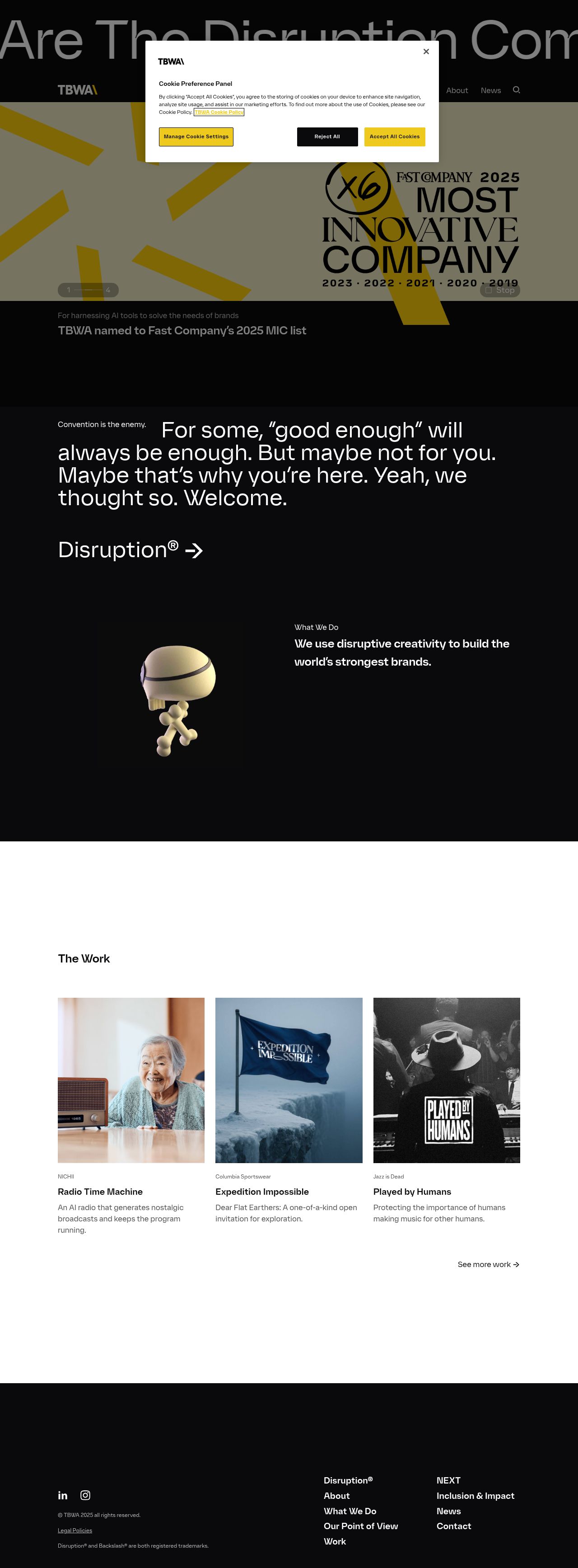 TBWA Worldwide Site's site as it was sampled