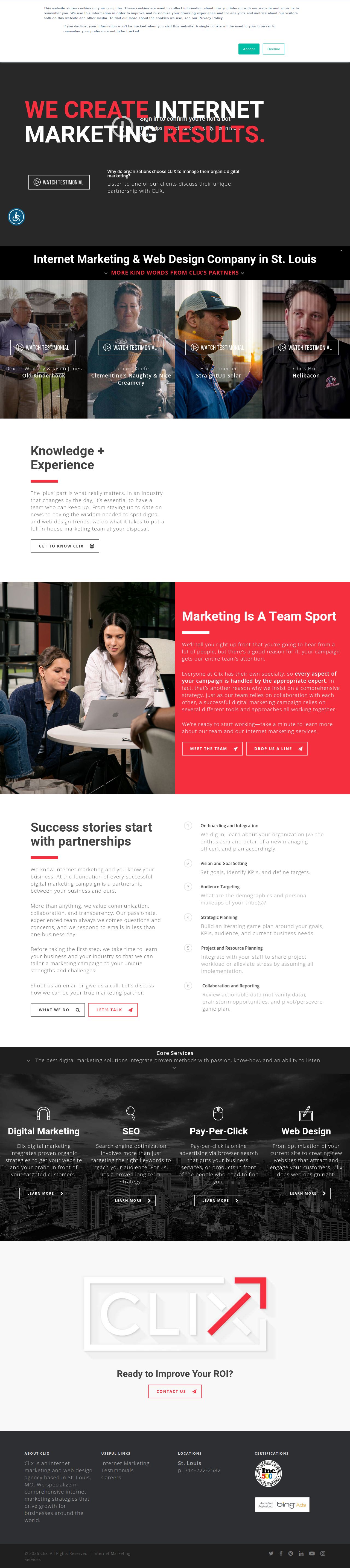 Clix's site as it was sampled