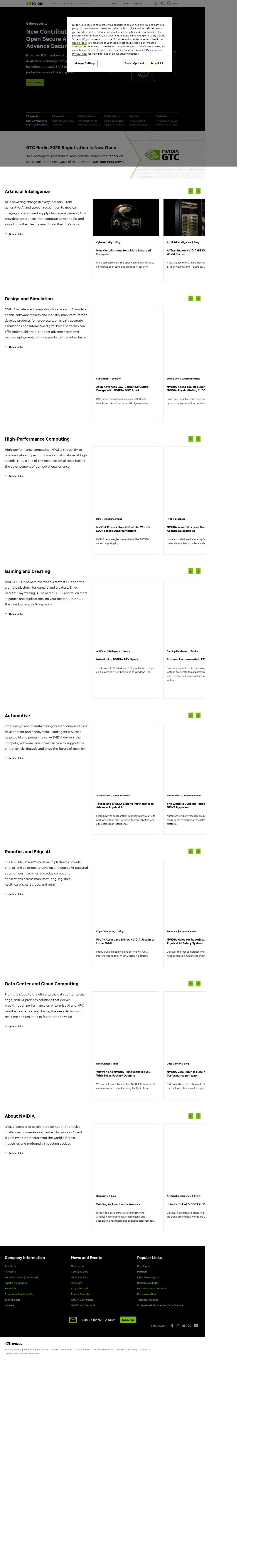 NVIDIA's site as it was sampled