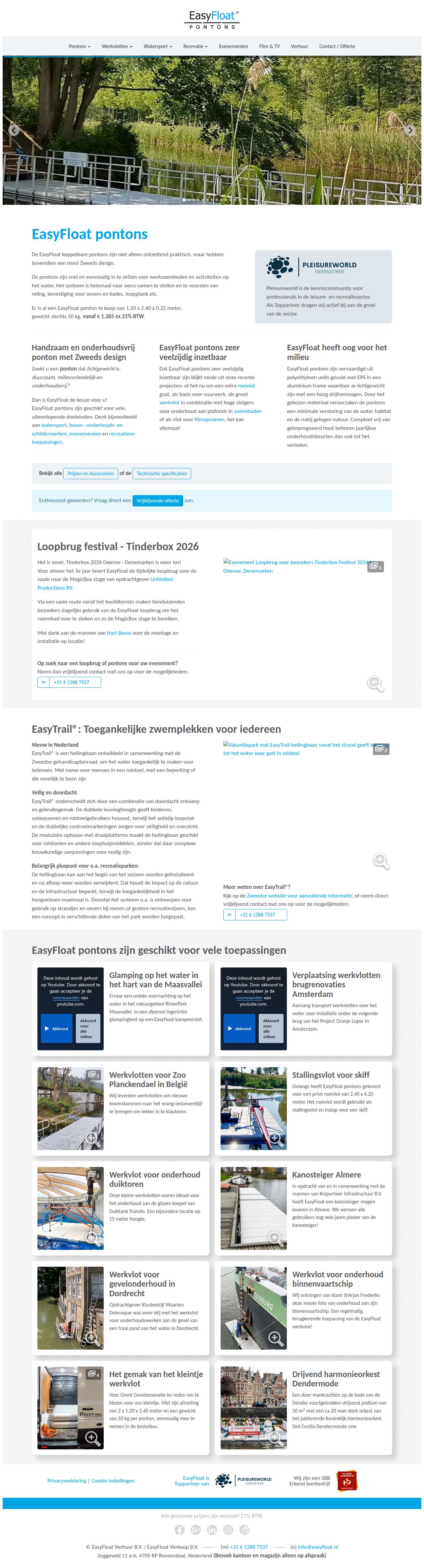 EasyFloat pontons's site as it was sampled