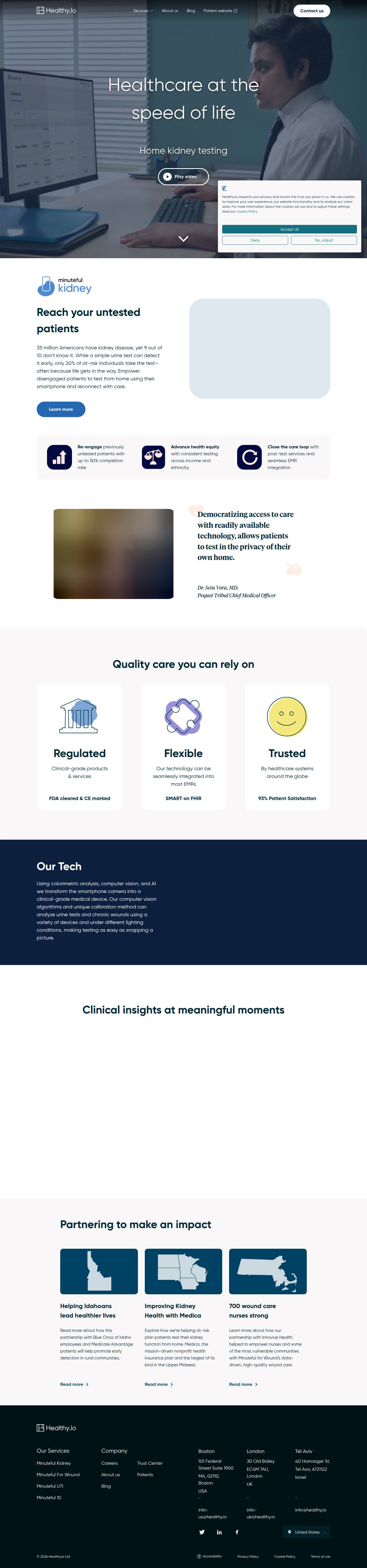 Healthy.io's site as it was sampled