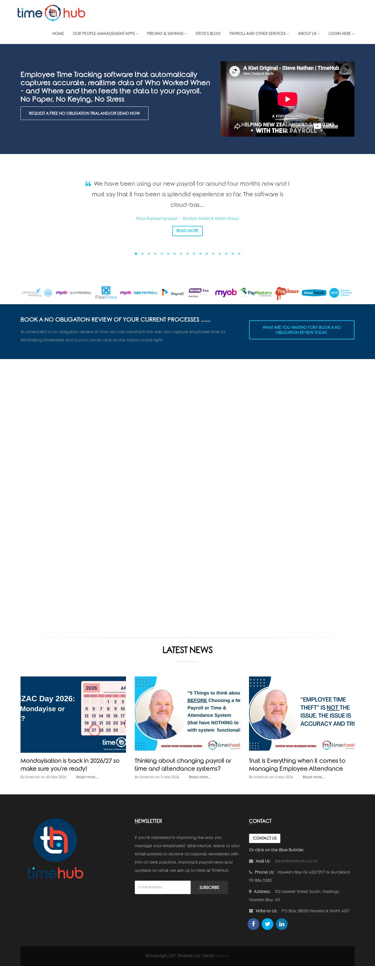 Employee Time and Attendance Solutions | TimeHub's site as it was sampled