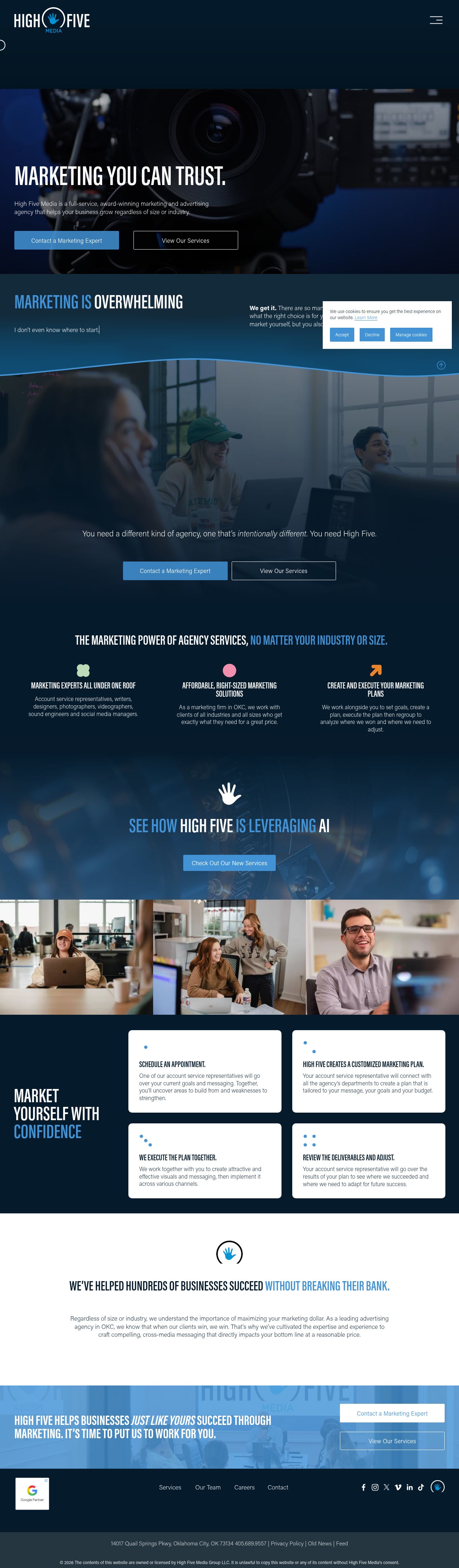 High Five Media's site as it was sampled