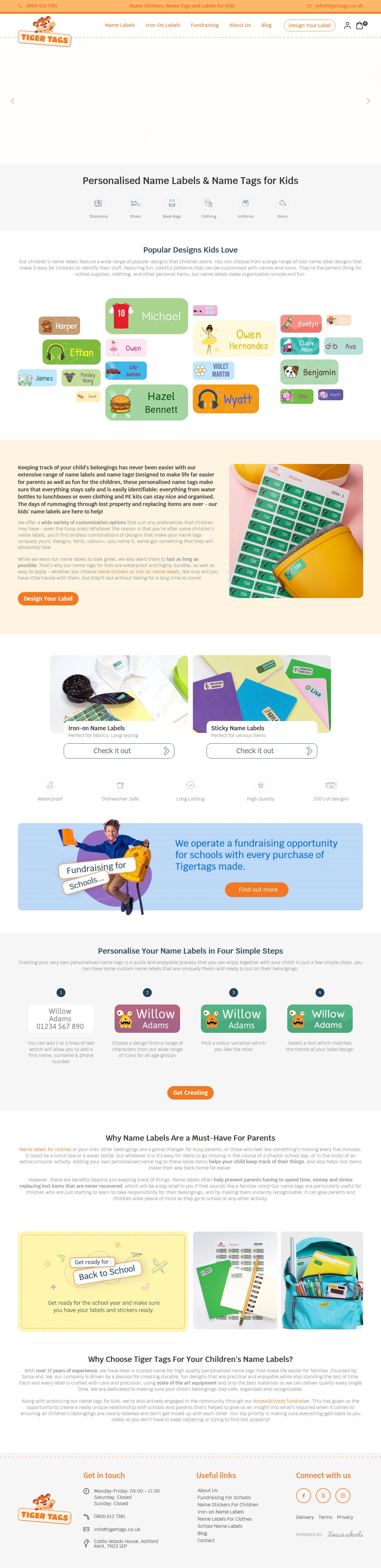 Tiger Tags's site as it was sampled