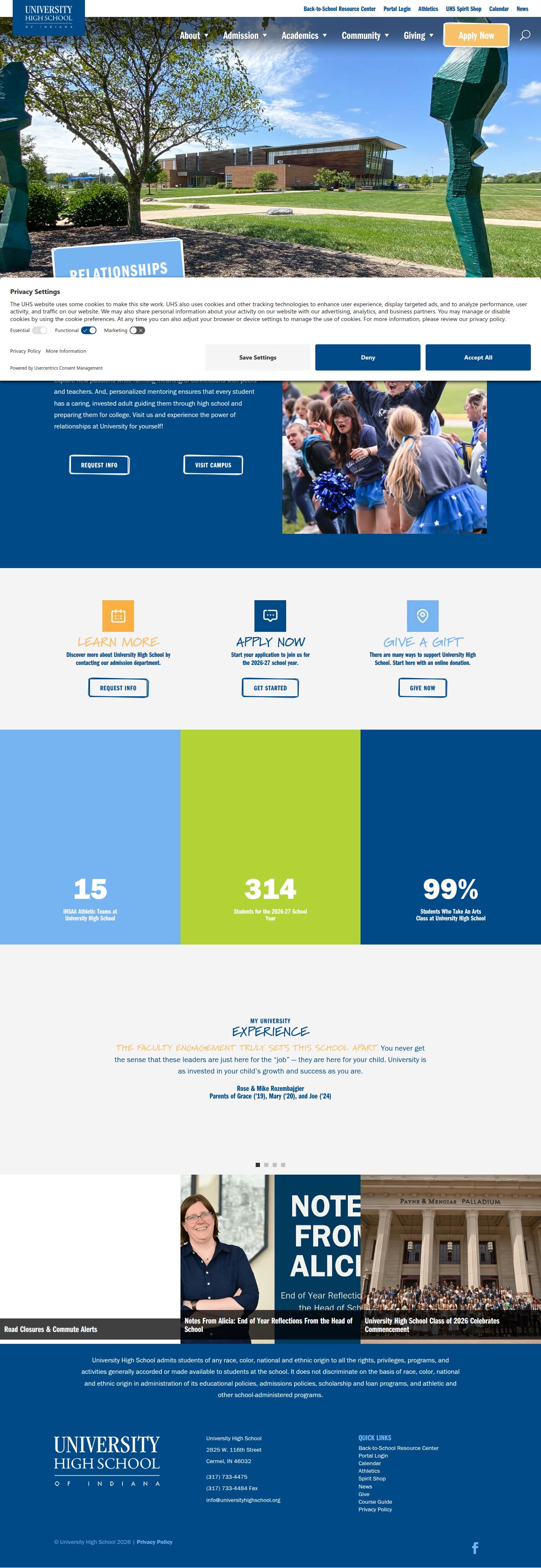 University High School's site as it was sampled