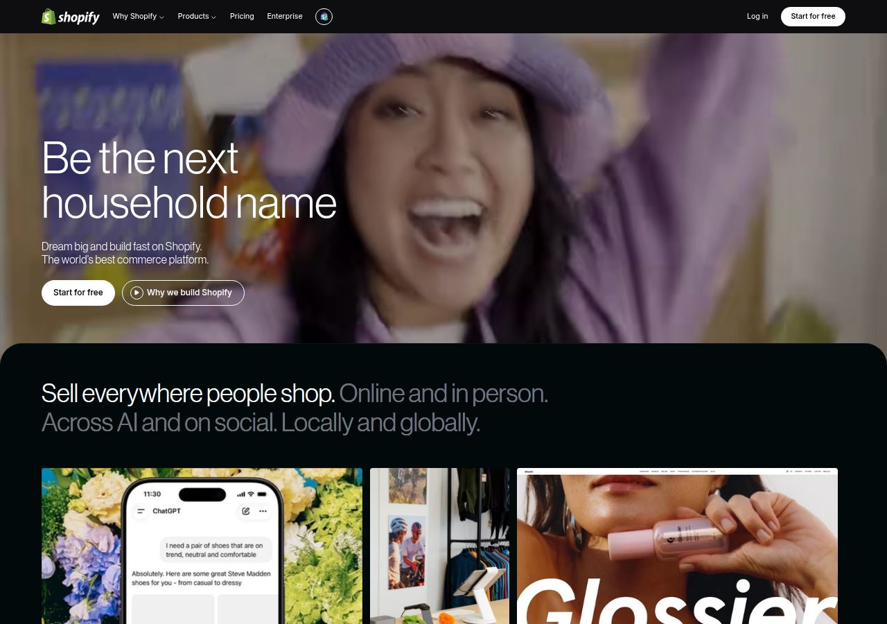 Shopify's site as it was sampled