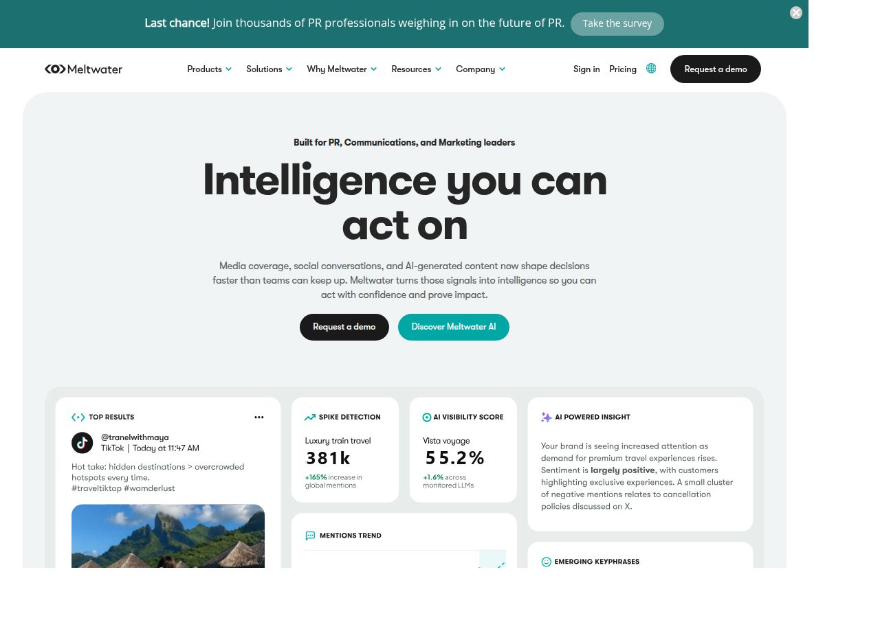 Meltwater's site as it was sampled
