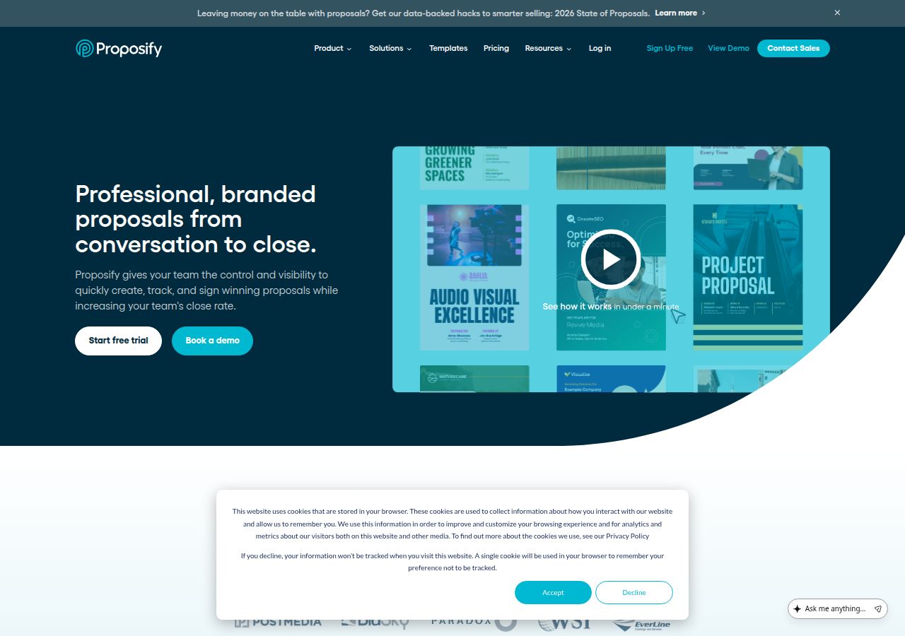 Proposify's site as it was sampled
