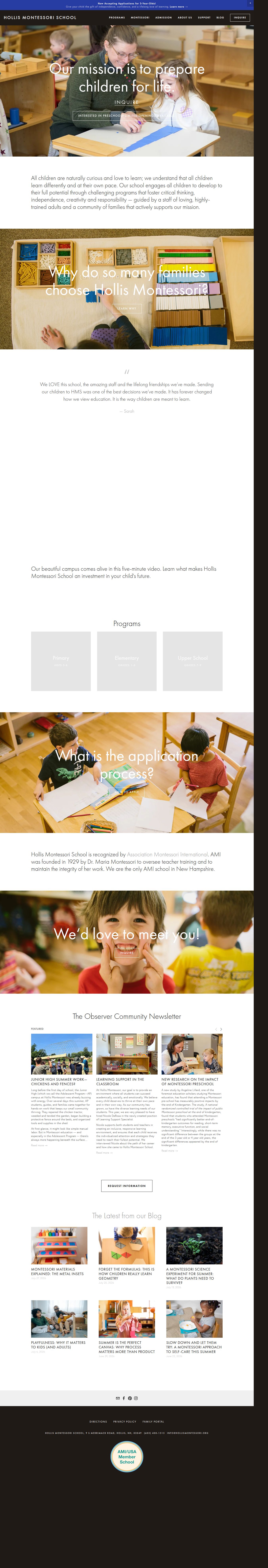 Hollis Montessori School's site as it was sampled