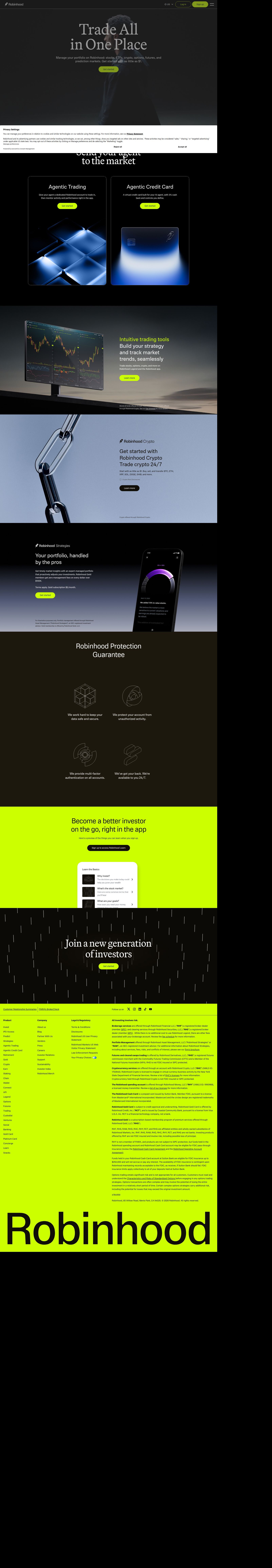 Robinhood's site as it was sampled